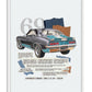 White-framed collage artwork featuring a 1969 Chevrolet Camaro, a large gray 69, torn paper shapes, and descriptive text.