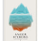White-framed Anger Iceberg art print with a turquoise and orange iceberg diagram on an off-white background.