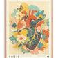 Oak-framed YOTIF Cardia in Bloom art print with an anatomical heart, colorful flowers, and a butterfly.