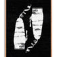 Oak-framed Clippers art print featuring two distressed white clipper shapes and curling cords on a textured black background.