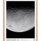 Oak-framed Artemis II art print featuring a detailed cratered lunar surface against black space.