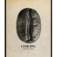 Black-framed Ethiopia Yirgacheffe coffee bean art print with map outlines on a cream background.