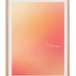 Oak-framed abstract art print with a peach-to-coral gradient and the white text “Good energy only.”
