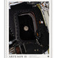 White-framed Artemis II Goodnight Moon art print showing the Moon through a spacecraft window surrounded by equipment.