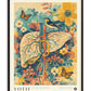 Black-framed YOTIF Hepar in Bloom art print featuring anatomical liver vessels among flowers, a bird, and butterflies.