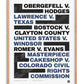 Oak-framed LGBTQ rights art print listing landmark court cases in black and blue typography.