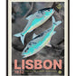 Celebrate the world traveler spirit with this Lisbon Portugal wall art print for, home office, dorm rooms, and living spaces 