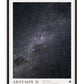 Black-framed Artemis II Starstruck art print featuring a dense star field and the cloudy band of the Milky Way.