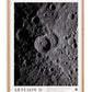 Oak-framed Artemis II Shadows Across Vavilov Crater art print featuring a high-contrast view of the cratered lunar surface.