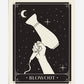 Unframed Blowout art print depicting a hand holding a hair dryer beneath a crescent moon and stars.