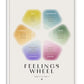 White-framed Feelings Wheel art print with six softly colored sections labeled joy, sadness, fear, anger, disgust, and surprise.