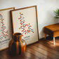 Framed endorphin and oxytocin molecule print for science lovers and mental health spaces, featuring a clean chemical diagram of the happiness hormone
