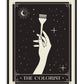 Black-framed The Colorist artwork showing a hand holding a tint brush among stars and a crescent moon.