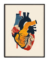 Abstract painting of the human heart, perfect decor for medical offices, home offices, and more