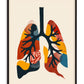 Modern illustration of human lungs in an abstract style, perfect for doctors, therapists, or wellness-focused spaces