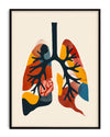 Modern illustration of human lungs in an abstract style, perfect for doctors, therapists, or wellness-focused spaces
