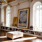 Ornate gold-framed Paris 2002 artwork featuring an iridescent Ferris wheel displayed in an elegant living room.