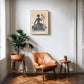 Oak-framed Lady Justice artwork displayed in an interior setting.
