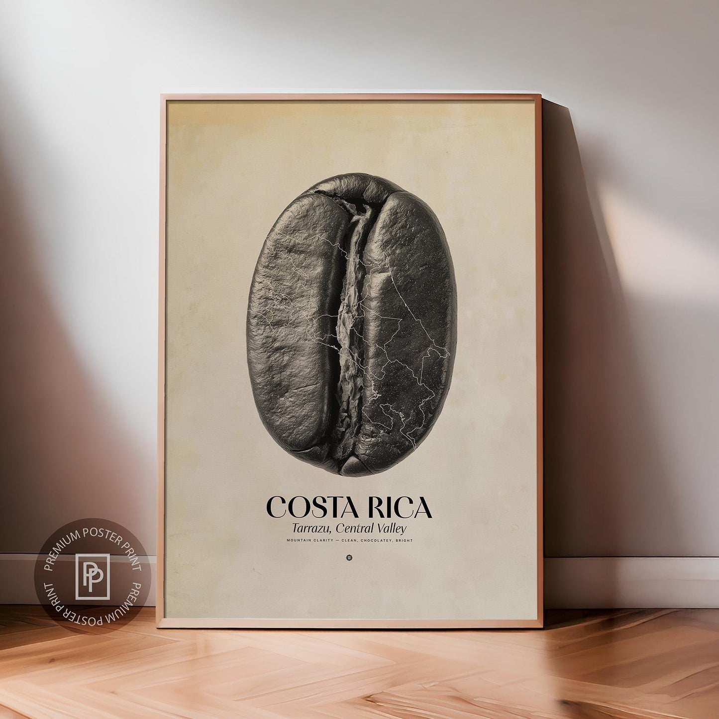 Costa Rica Coffee Origins Print | Café Wall Art, Coffee Poster, Kitchen Decoration, Cafe-themed, Espresso Bar & Barista Decor