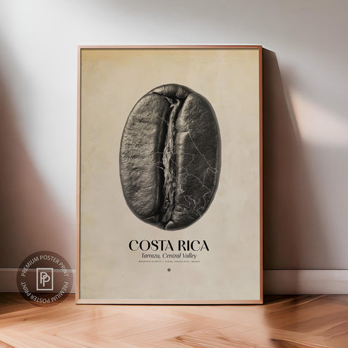 Costa Rica Coffee Origins Print | Café Wall Art, Coffee Poster, Kitchen Decoration, Cafe-themed, Espresso Bar & Barista Decor