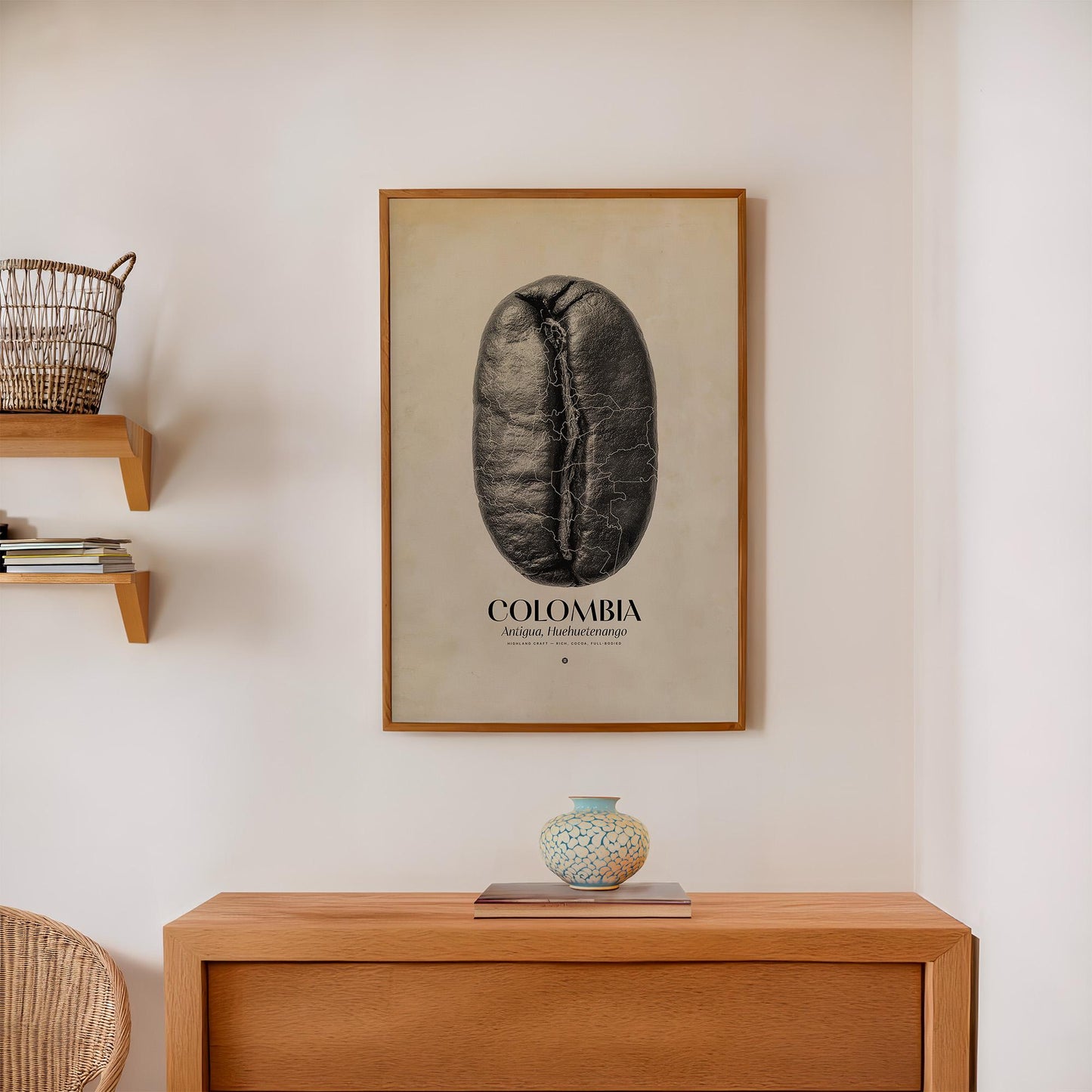 Colombian Coffee Origins Print | Café Wall Art, Coffee Poster, Kitchen Decoration, Cafe-themed, Espresso Bar & Barista Decor