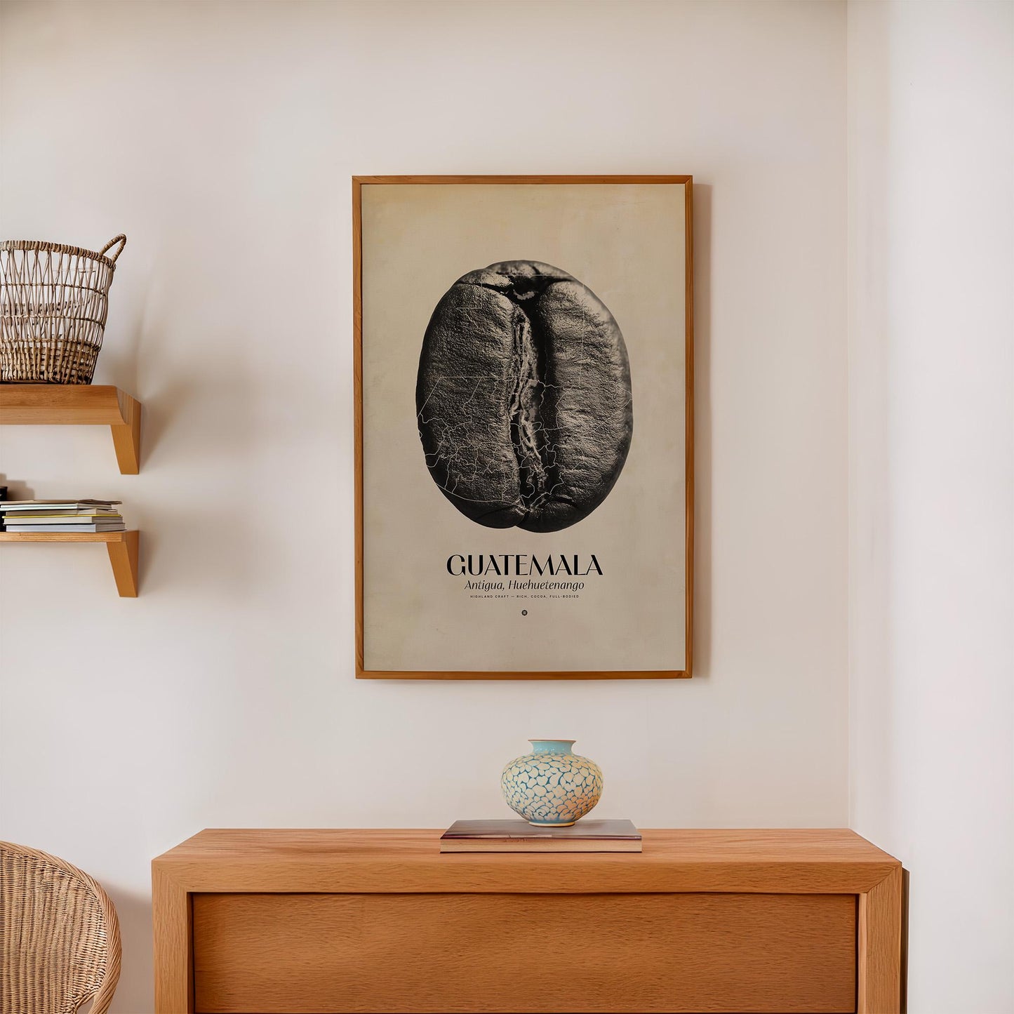 Guatemala Coffee Origins Print | Café Wall Art, Coffee Poster, Kitchen Decoration, Cafe-themed, Espresso Bar & Barista Decor