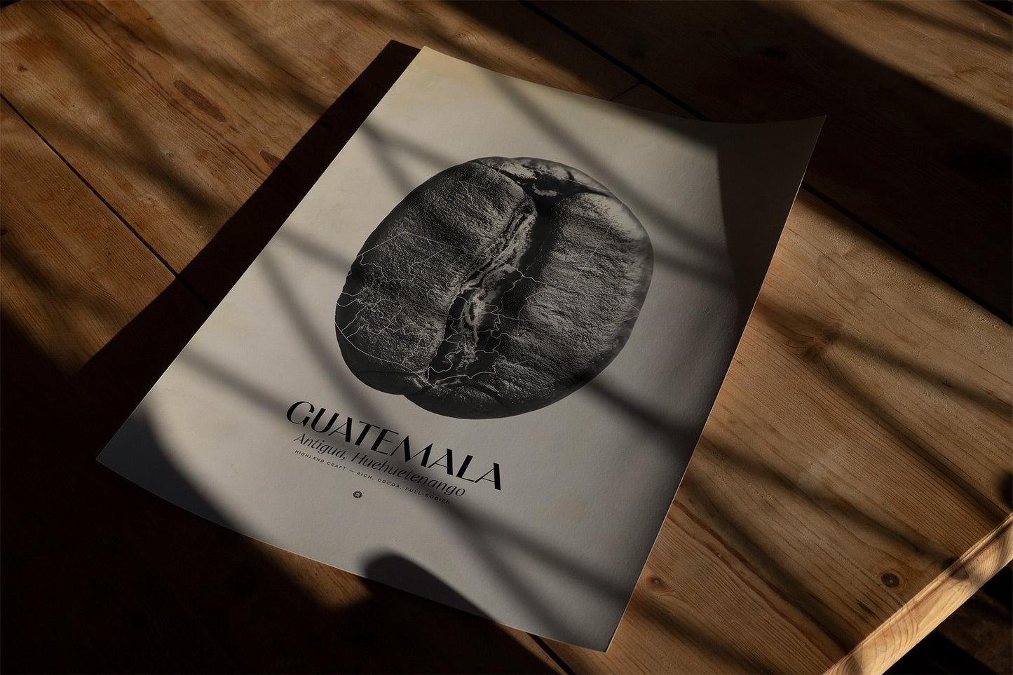 Guatemala Coffee Origins Print | Café Wall Art, Coffee Poster, Kitchen Decoration, Cafe-themed, Espresso Bar & Barista Decor