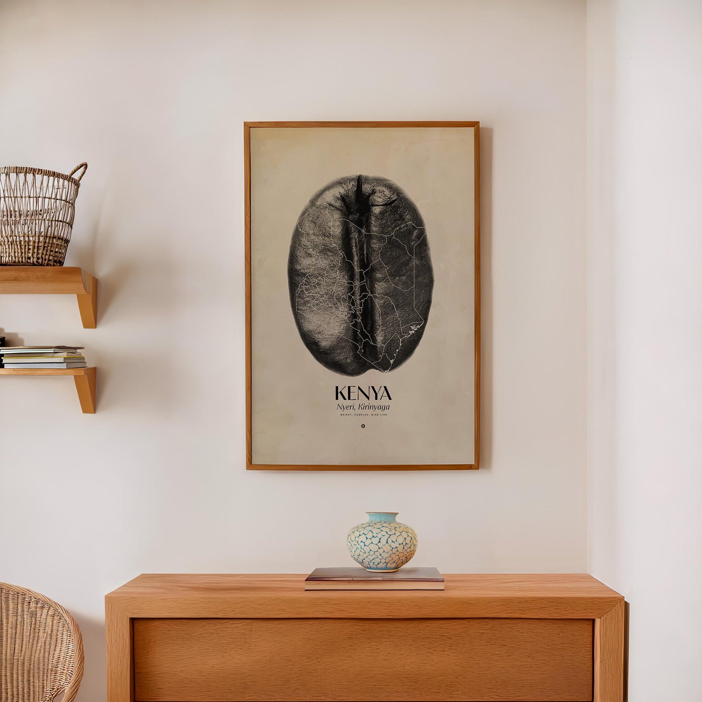 Kenya Coffee Origins Print | Café Wall Art, Coffee Poster, Kitchen Decoration, Cafe-themed, Espresso Bar & Barista Decor