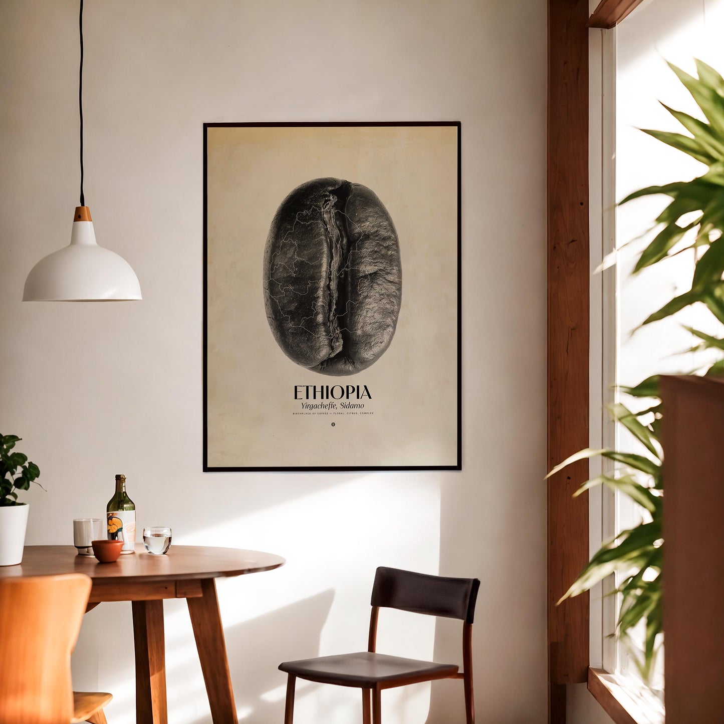 Ethiopia Coffee Origins Print | Café Wall Art, Coffee Poster, Kitchen Decoration, Cafe-themed, Espresso Bar & Barista Decor