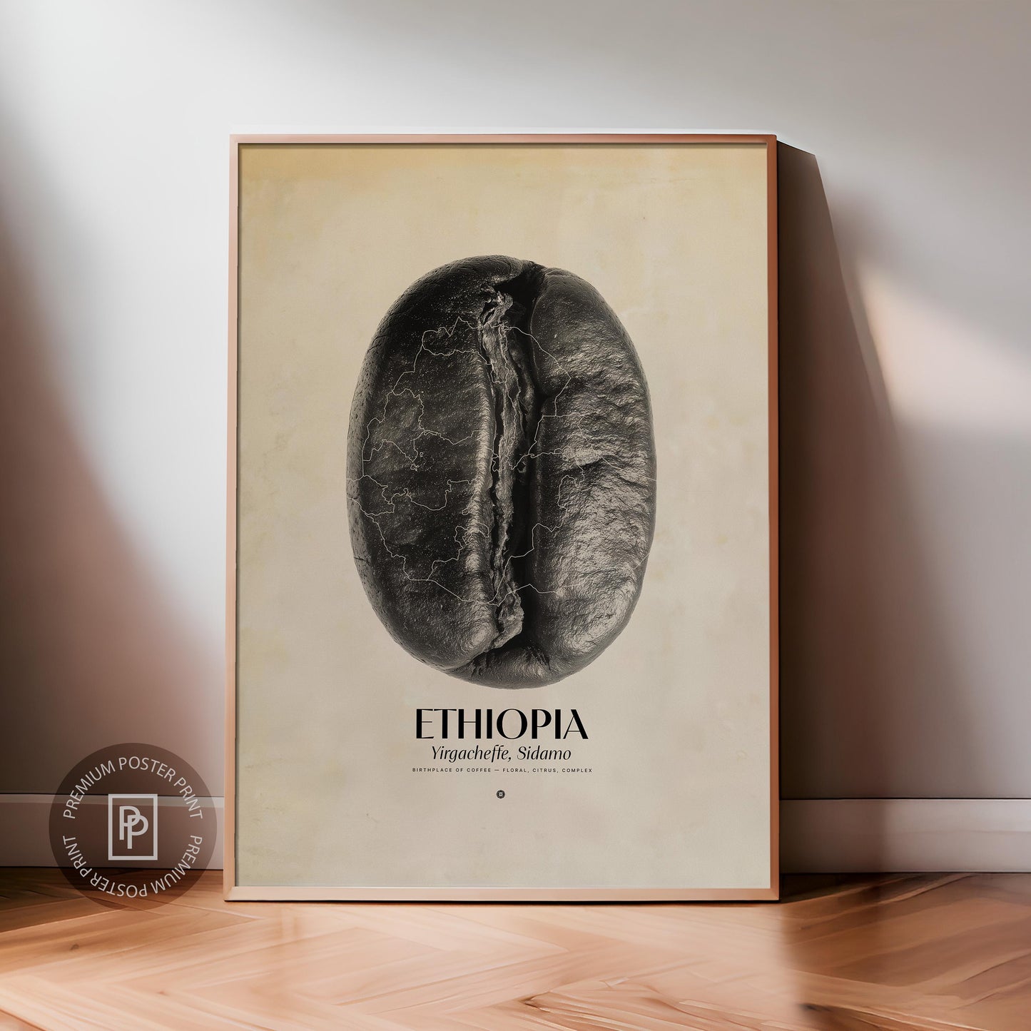 Ethiopia Coffee Origins Print | Café Wall Art, Coffee Poster, Kitchen Decoration, Cafe-themed, Espresso Bar & Barista Decor