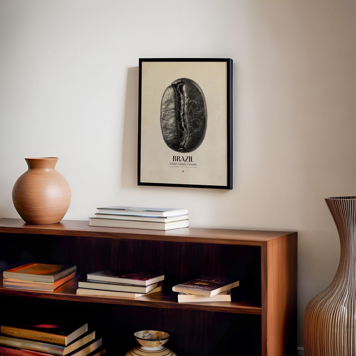 Brazil Coffee Origins Print | Café Wall Art, Coffee Poster, Kitchen Decoration, Cafe-themed, Espresso Bar & Barista Decor