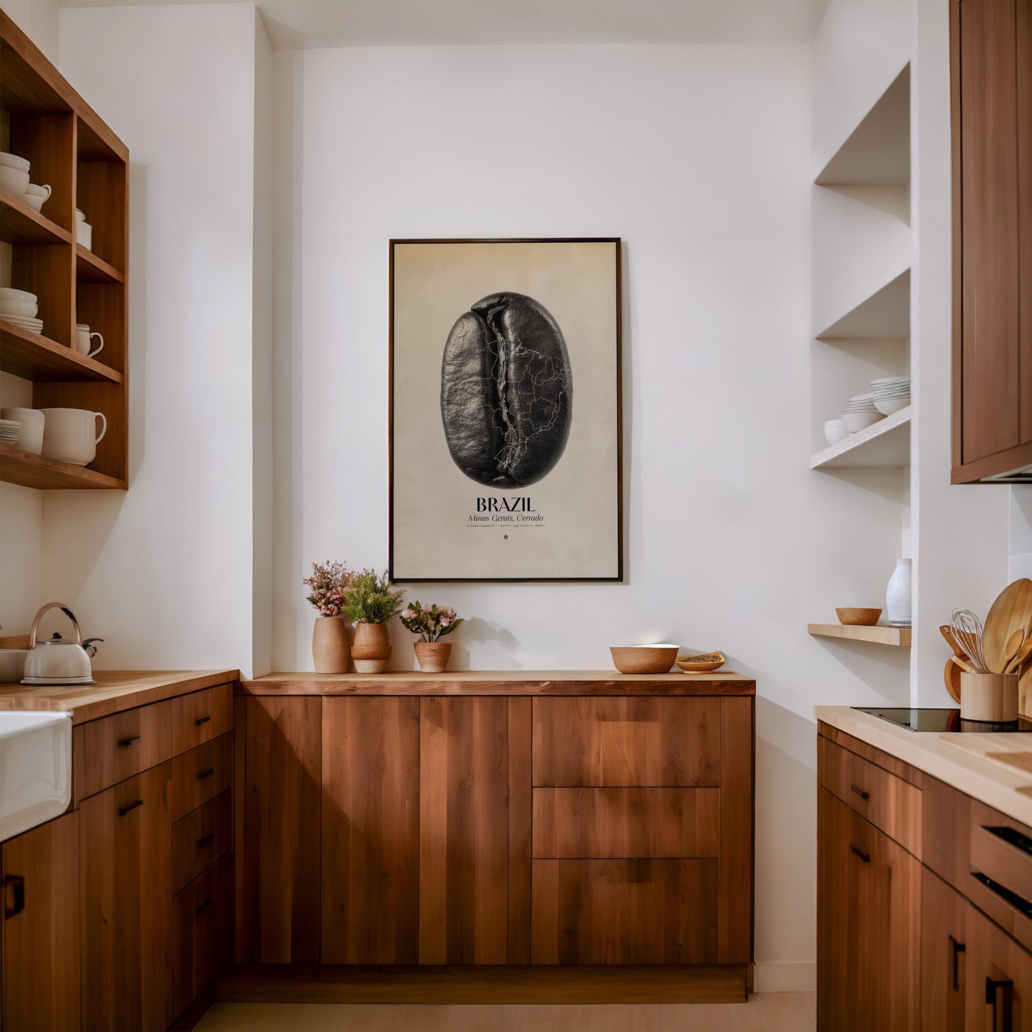 Brazil Coffee Origins Print | Café Wall Art, Coffee Poster, Kitchen Decoration, Cafe-themed, Espresso Bar & Barista Decor