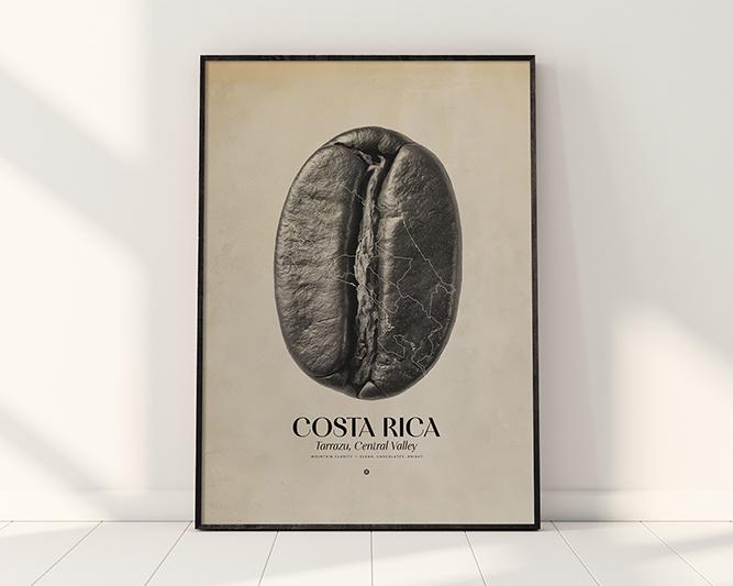 Costa Rica Coffee Origins Print | Café Wall Art, Coffee Poster, Kitchen Decoration, Cafe-themed, Espresso Bar & Barista Decor