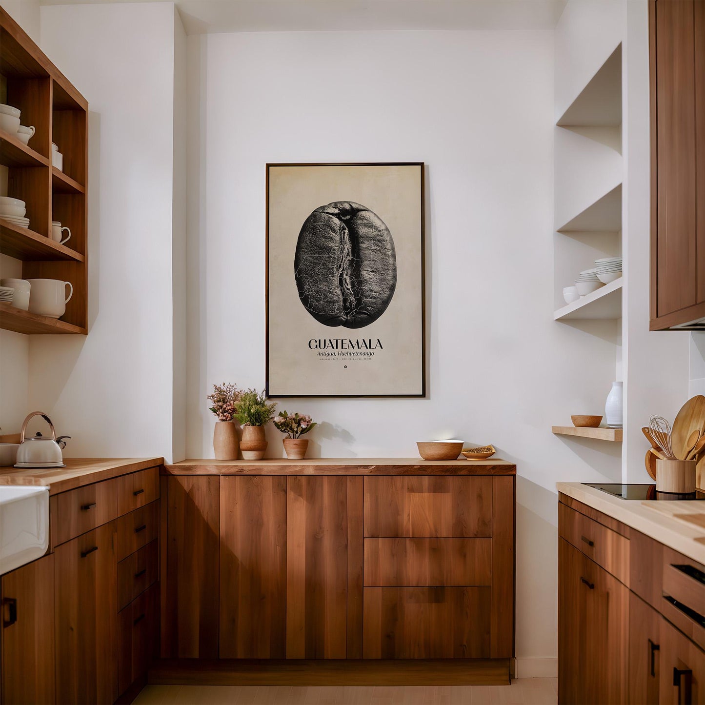 Guatemala Coffee Origins Print | Café Wall Art, Coffee Poster, Kitchen Decoration, Cafe-themed, Espresso Bar & Barista Decor