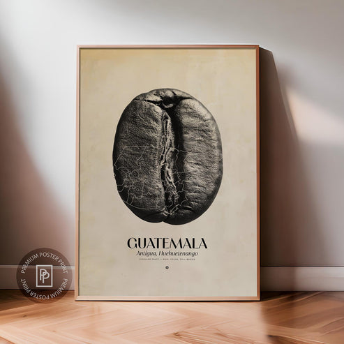 Guatemala Coffee Origins Print | Café Wall Art, Coffee Poster, Kitchen Decoration, Cafe-themed, Espresso Bar & Barista Decor