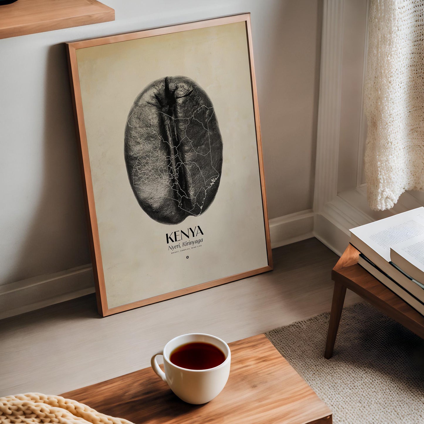 Kenya Coffee Origins Print | Café Wall Art, Coffee Poster, Kitchen Decoration, Cafe-themed, Espresso Bar & Barista Decor