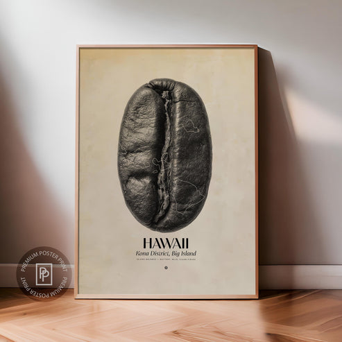 Hawaii Coffee Origins Print | Café Wall Art, Coffee Poster, Kitchen Decoration, Cafe-themed, Espresso Bar & Barista Decor
