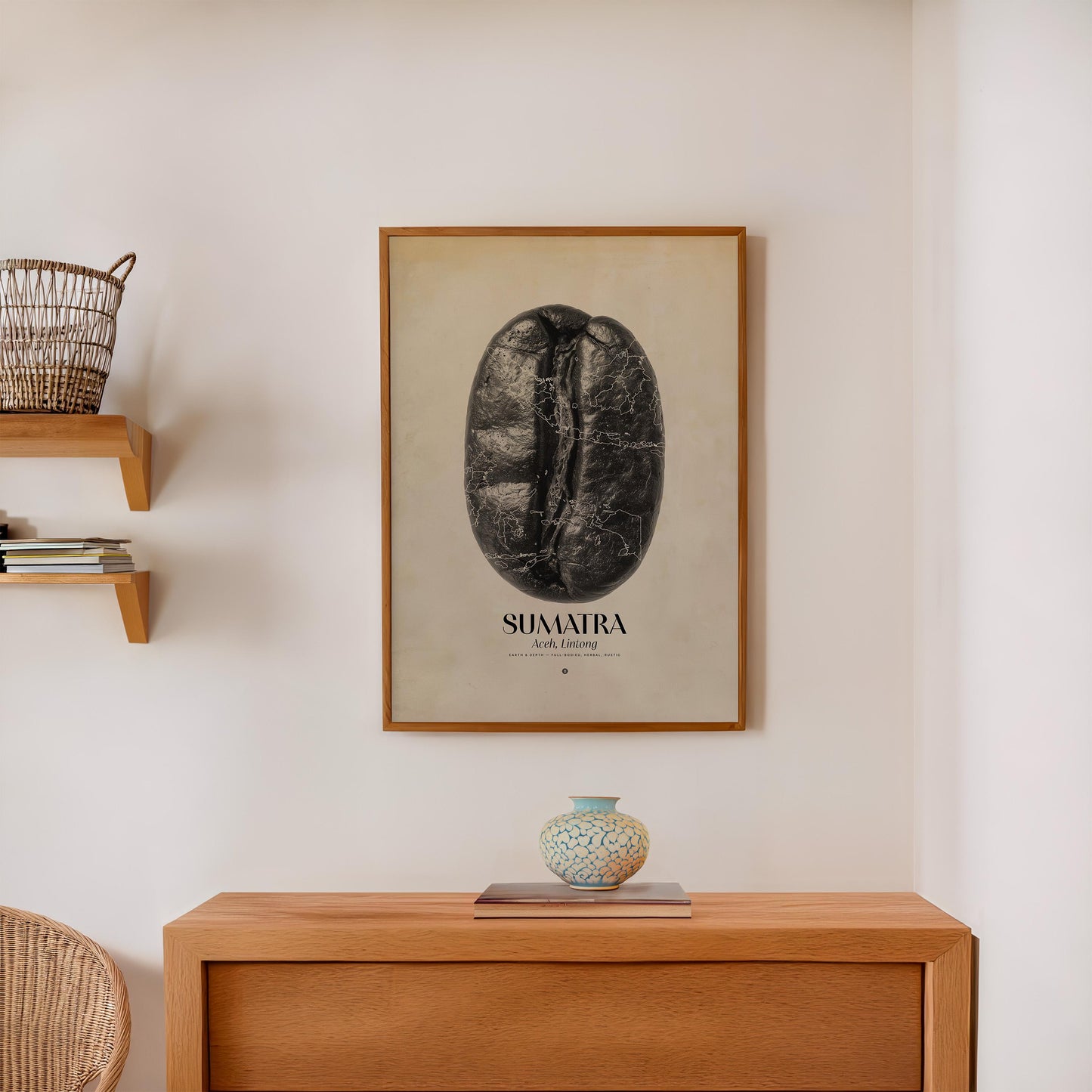 Sumatra Coffee Origins Print | Café Wall Art, Coffee Poster, Kitchen Decoration, Cafe-themed, Espresso Bar & Barista Decor