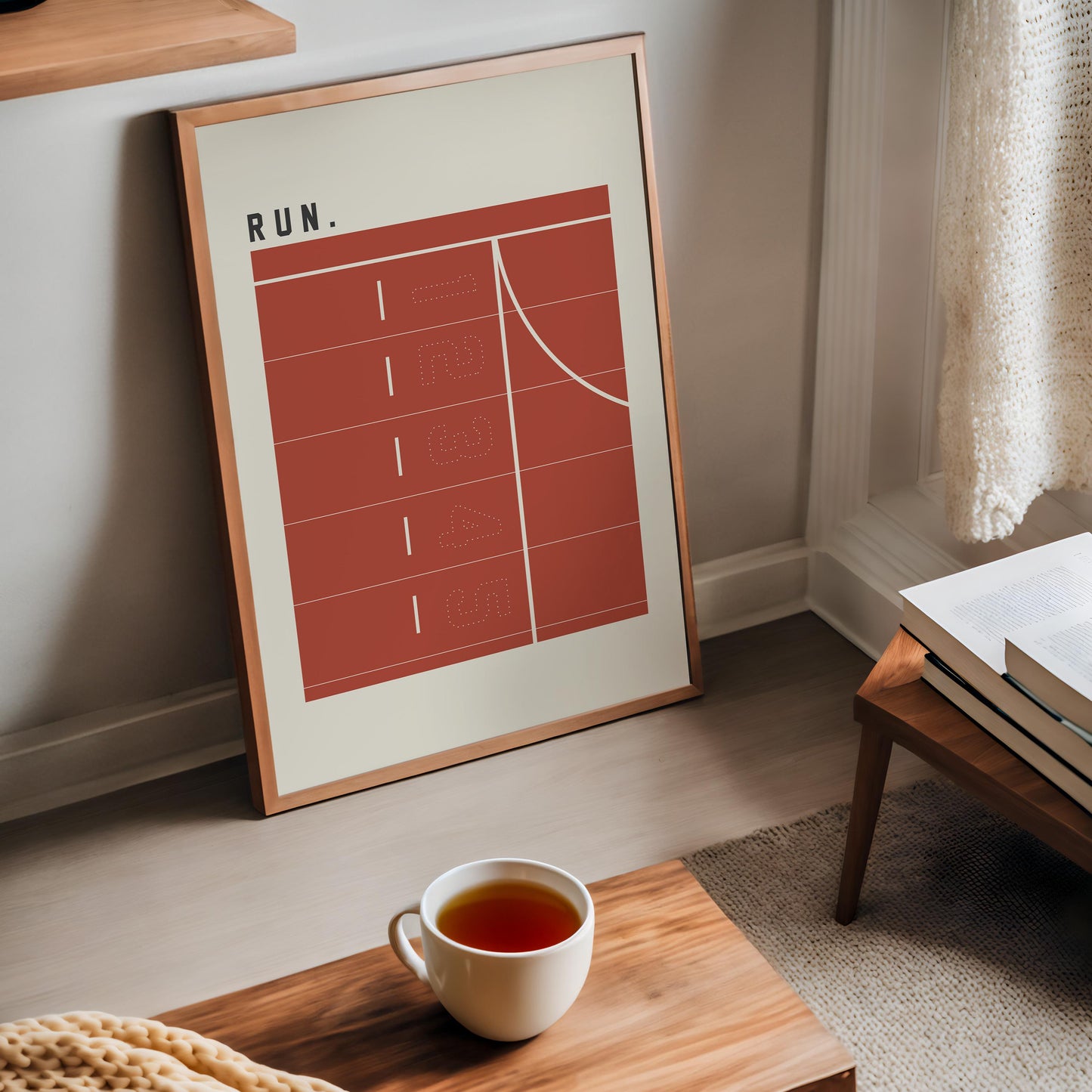 Run Poster | Minimalist Running Wall Art, Track Lane Print, Runner Gift, Marathon Decor, Athletic Training Poster, Premium Poster