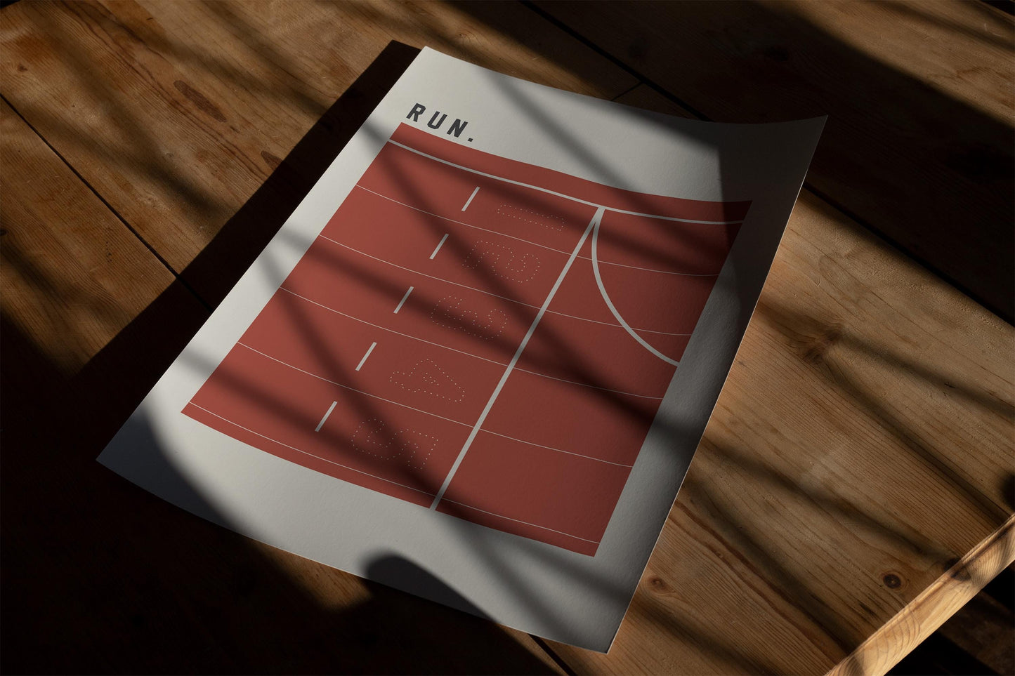Run Poster | Minimalist Running Wall Art, Track Lane Print, Runner Gift, Marathon Decor, Athletic Training Poster, Premium Poster