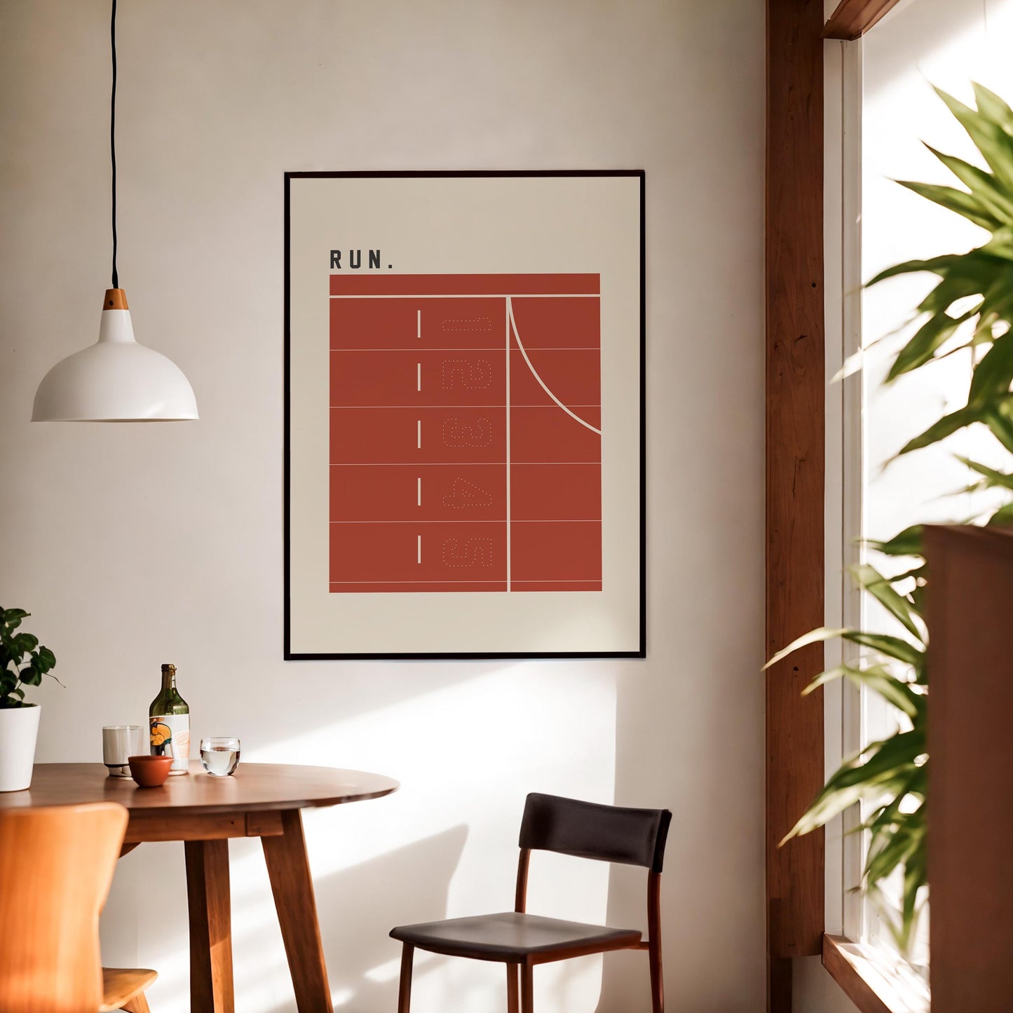 Run Poster | Minimalist Running Wall Art, Track Lane Print, Runner Gift, Marathon Decor, Athletic Training Poster, Premium Poster