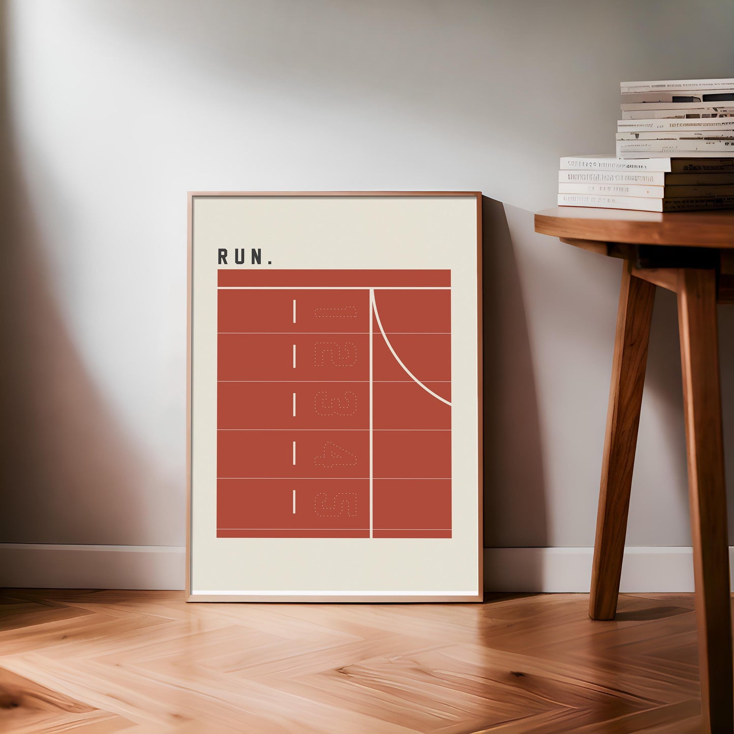 Run Poster | Minimalist Running Wall Art, Track Lane Print, Runner Gift, Marathon Decor, Athletic Training Poster, Premium Poster