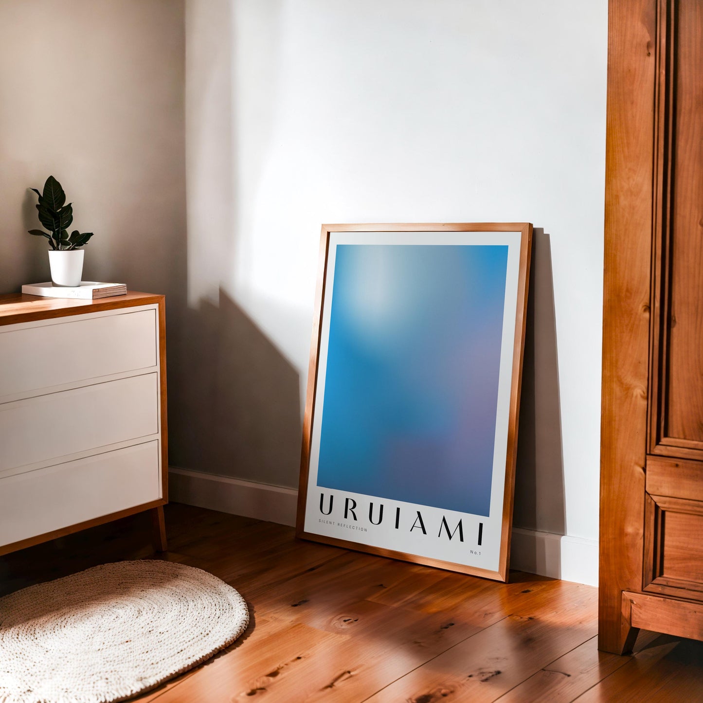 Silent Reflection No.1 | Minimalist Blue Gradient Art Print, Modern Abstract Wall Art, Meditation Room Decor, Yoga Studio Decor