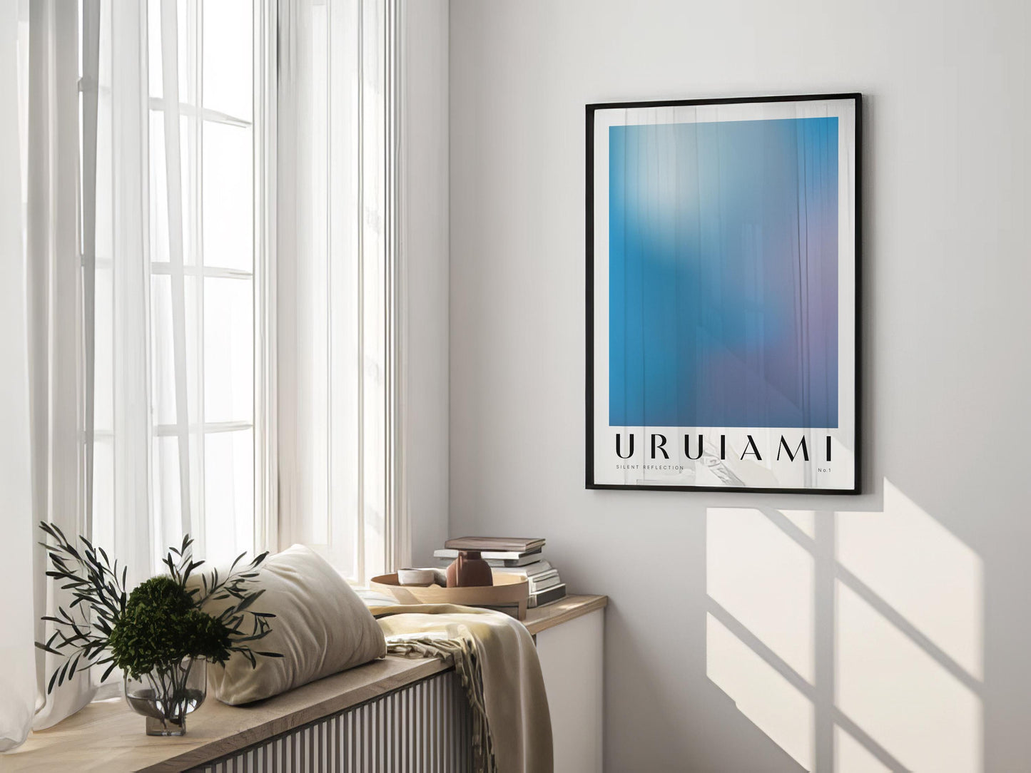 Silent Reflection No.1 | Minimalist Blue Gradient Art Print, Modern Abstract Wall Art, Meditation Room Decor, Yoga Studio Decor