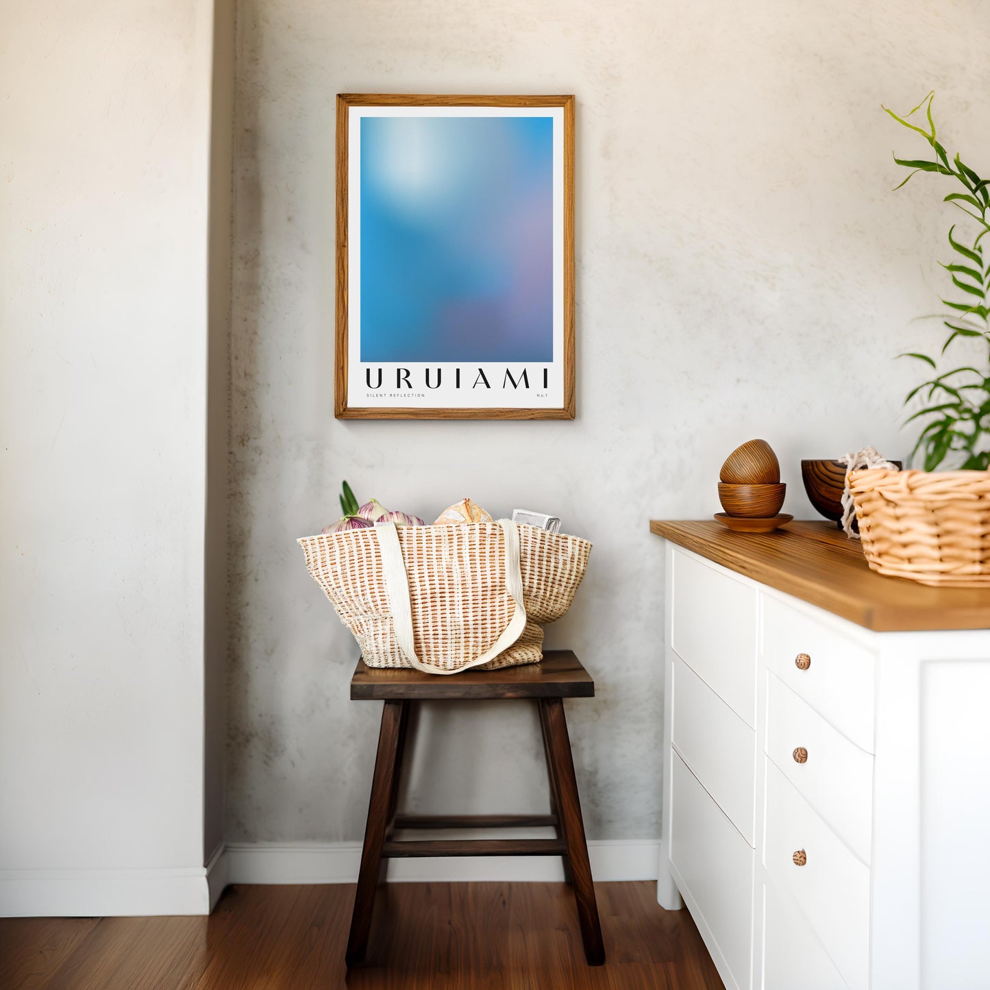 Silent Reflection No.1 | Minimalist Blue Gradient Art Print, Modern Abstract Wall Art, Meditation Room Decor, Yoga Studio Decor