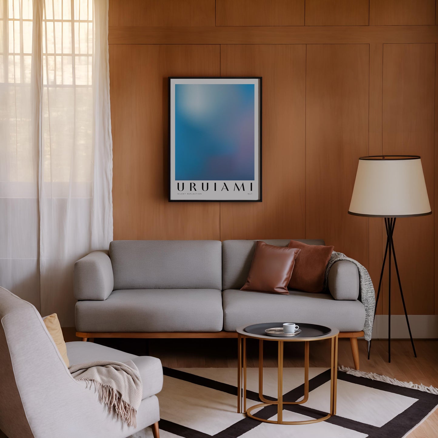 Silent Reflection No.1 | Minimalist Blue Gradient Art Print, Modern Abstract Wall Art, Meditation Room Decor, Yoga Studio Decor