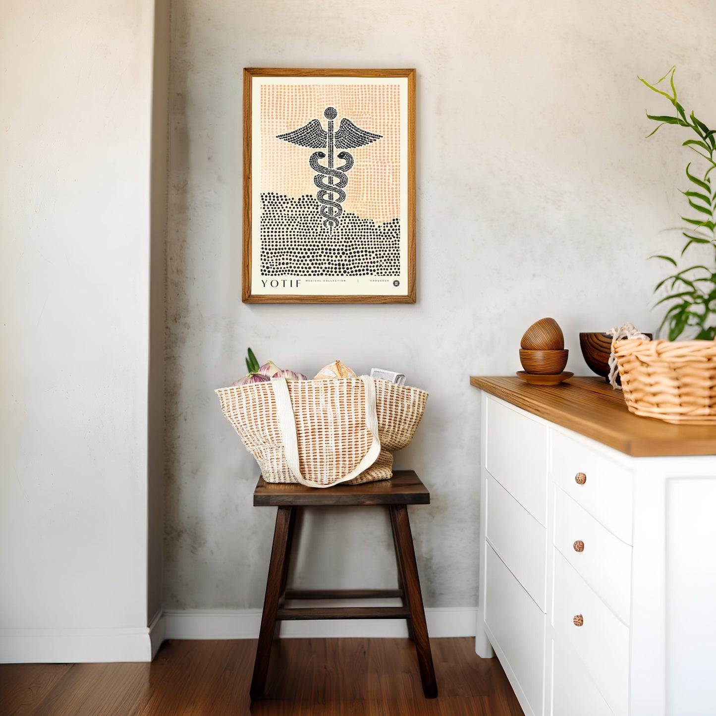 Caduceus Print, Abstract Medical Wall Art, Unique Doctor Poster, Med School Grad Present, Nurse Gift, Physician Office Decor