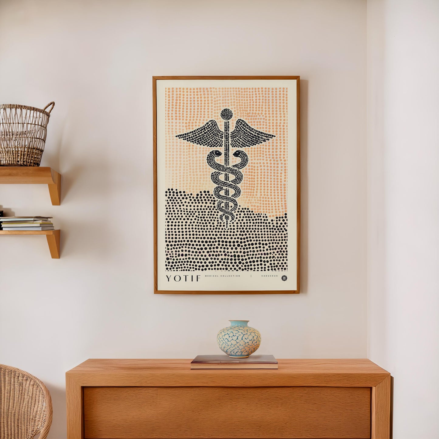 Caduceus Print, Abstract Medical Wall Art, Unique Doctor Poster, Med School Grad Present, Nurse Gift, Physician Office Decor