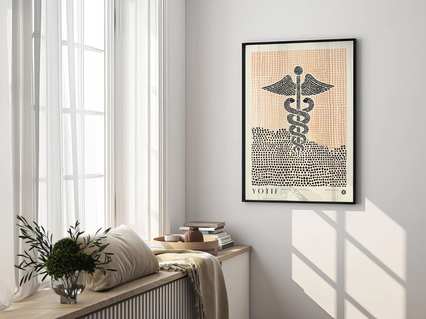Caduceus Print, Abstract Medical Wall Art, Unique Doctor Poster, Med School Grad Present, Nurse Gift, Physician Office Decor