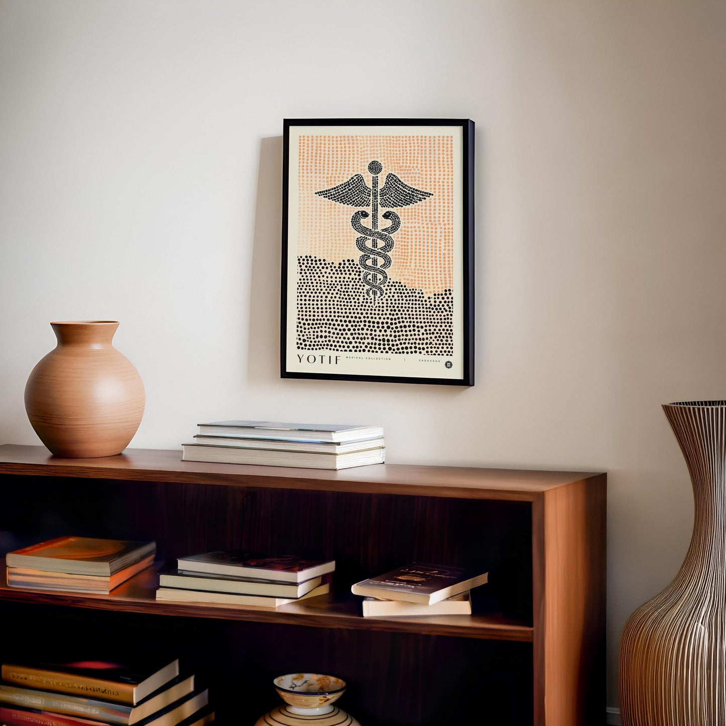 Caduceus Print, Abstract Medical Wall Art, Unique Doctor Poster, Med School Grad Present, Nurse Gift, Physician Office Decor